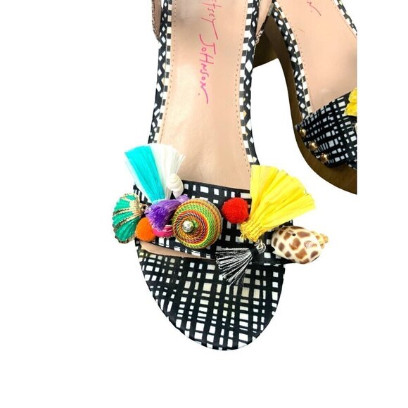 Betsey Johnson  womens shoes wood soles block heel size 7 - Picture 4 of 7